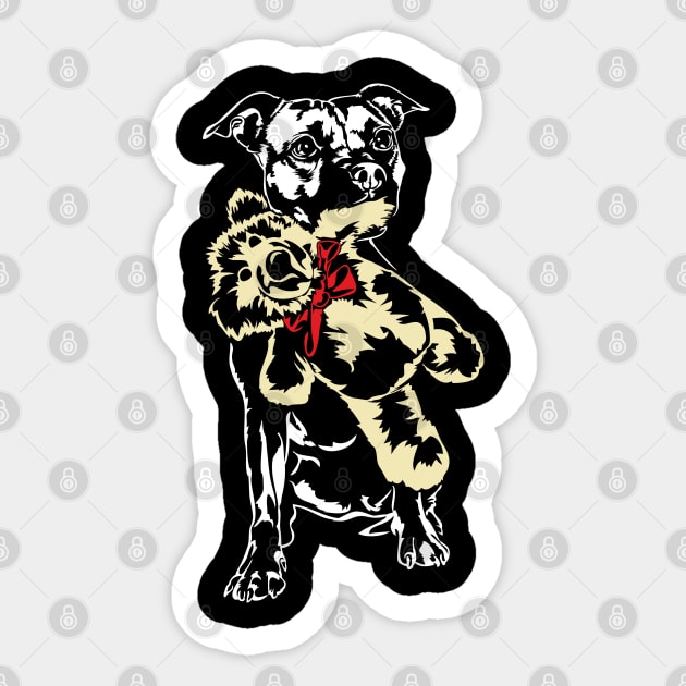 Funny Cute Pitbull dog portrait Sticker by wilsigns